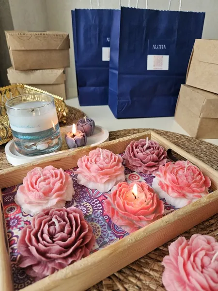 🥀Qızılgül formalı şam 3