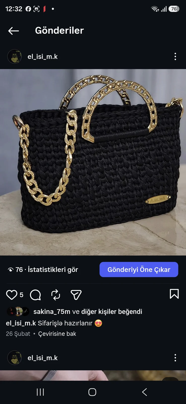 Əl işi çanta. 