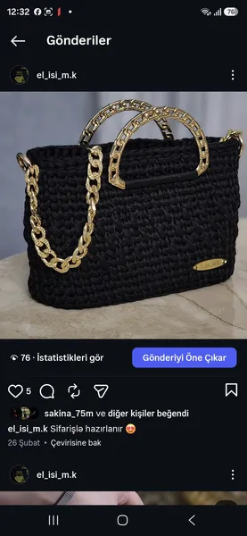 Əl işi çanta. 