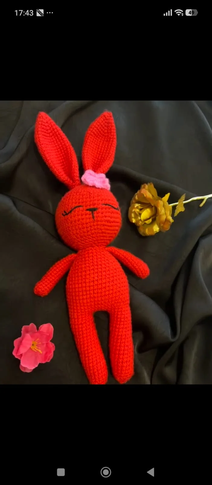 Handmade red rabbit