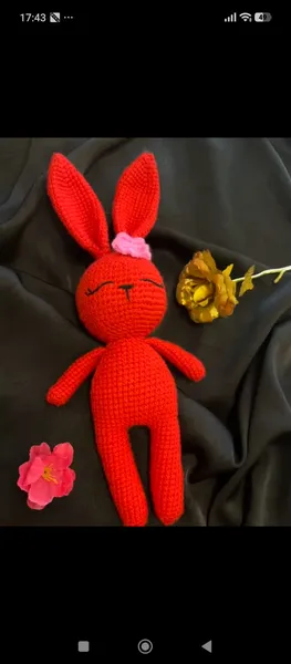 Handmade red rabbit