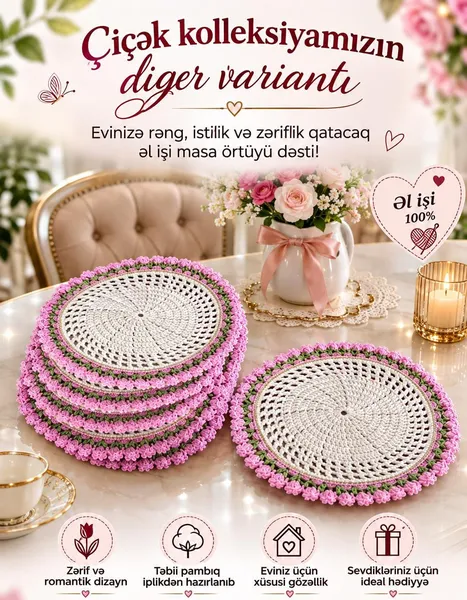 əl işi boşqab altlığı 2