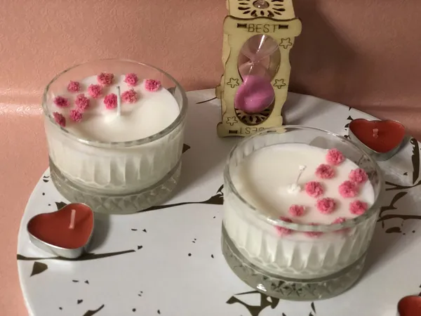 Şüşə qabda soya mumundan şam 4