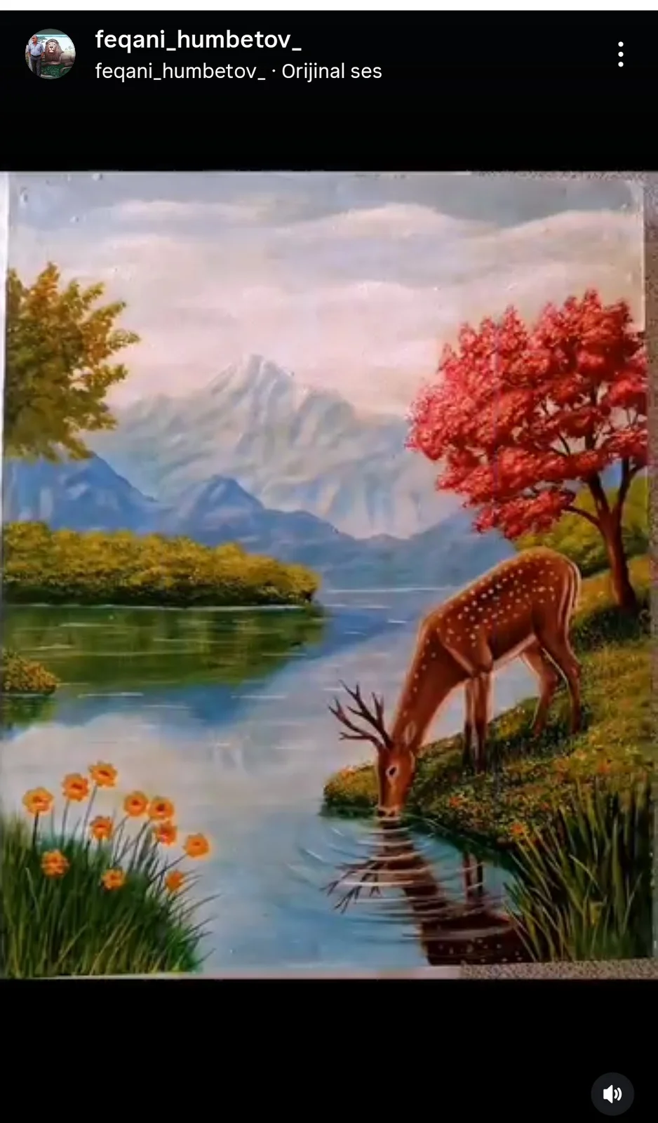 yağlı boya ilə çəkilmiş əl işi