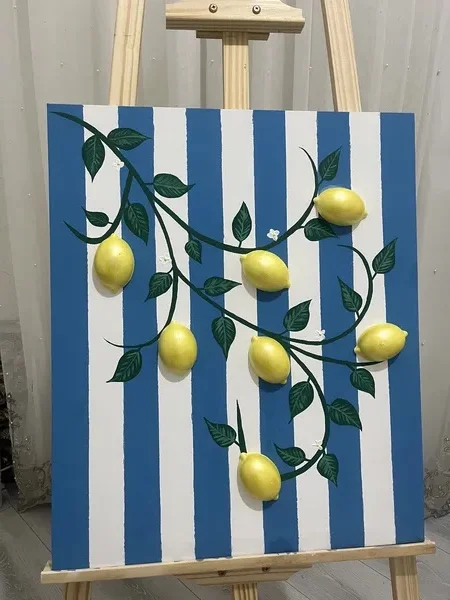 Kətan üzərində limon tablo