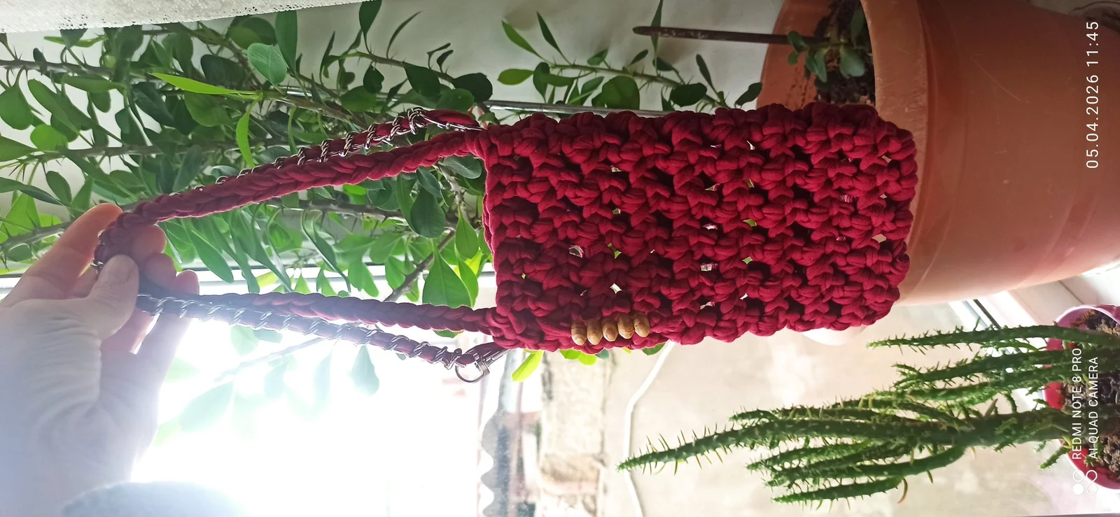 Knitted phone bag