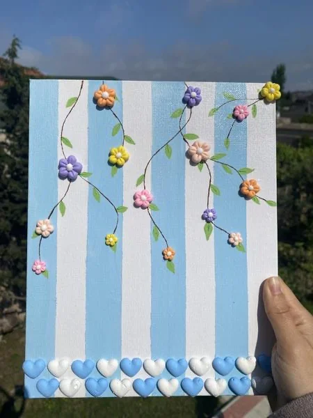 Quruyan plastilin 3D gül