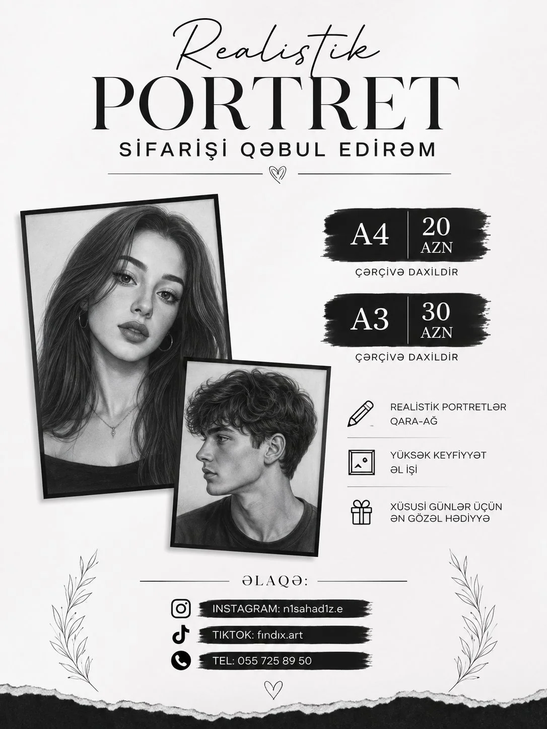 Realistik Portret sifarişi