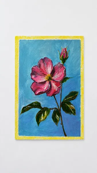 Wild rose akril boya rəsm 2