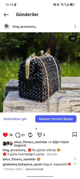 Muncuq akril çanta 