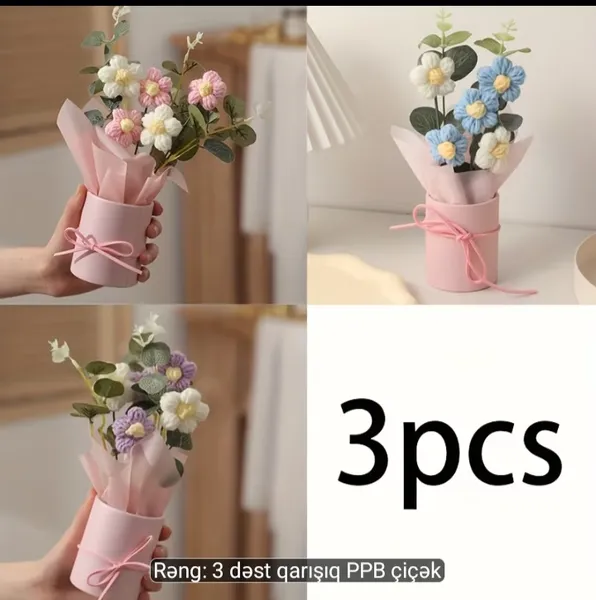 Mini buketlər hədiyyə üçün 3əd 2