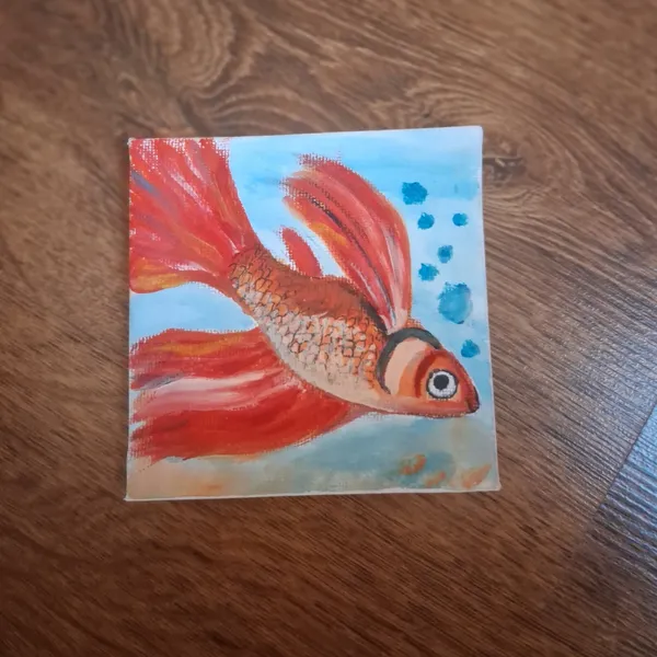Kətan mini tablo üzərində iş 