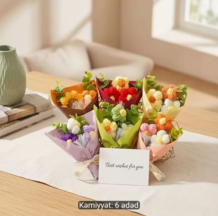 Mini gül buketləri 6 ədəd
