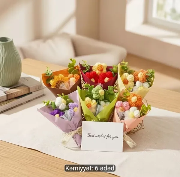 Mini gül buketləri 6 ədəd 1