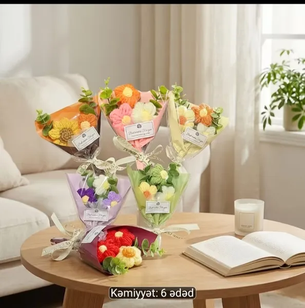 Mini gül buketləri 6 ədəd 2